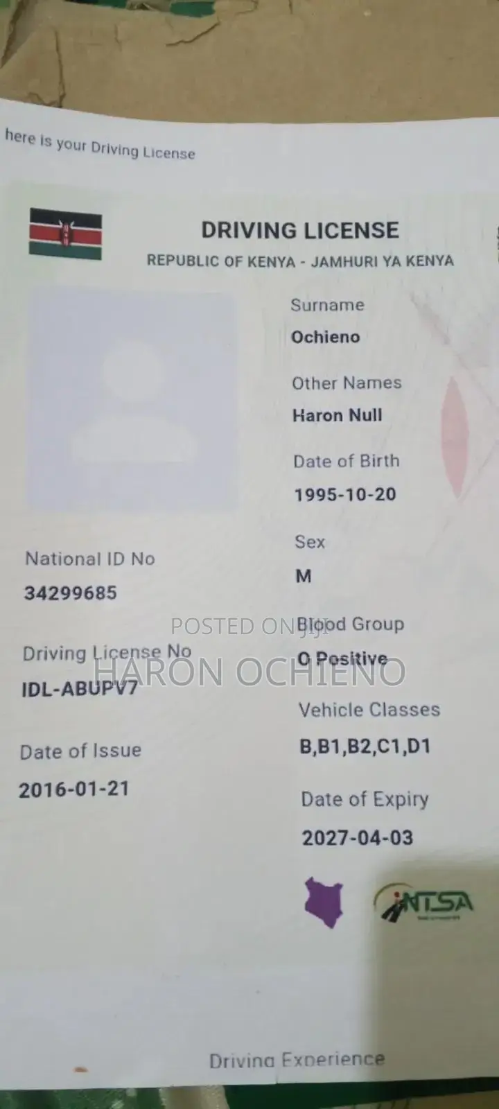 Mr Haron Ochieno