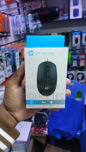 Hp M10 Wired Optical Mouse Usb Plug Play
