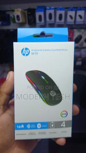 Original Hp W10 Rechargeable Bluetooth Wireless Mouse Black Edition