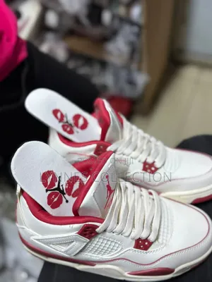 Jordan 4 Red/ White Unisex Shoes