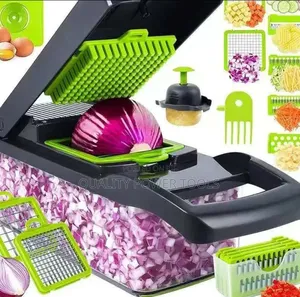 12-in-1 Multifunctional Vegetable Chopper Slicer in Black