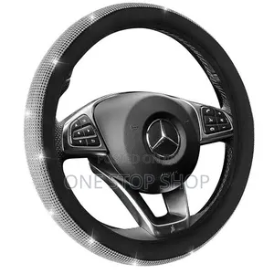 Crystal Glittery Steering Wheel Cover Crafted From Leather 4 Durabilit