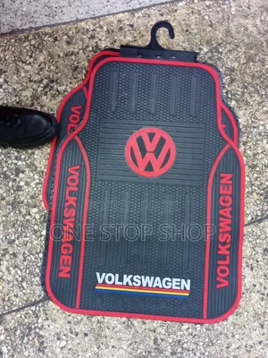 Volkswagen Red Trim Outline With Red Logo Accents Floor Mats 5pc