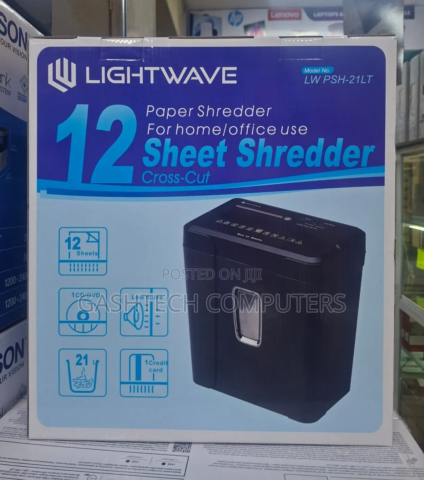 Lightwave Paper Shredder 12 Sheets Cross-Cut