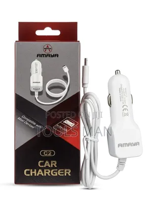 Amaya C2 Fast Car Charger Adapter - 2.1a Output White.