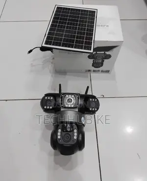4g Triple Lens Solar CCTV Camera 360 Degrees 12mp Full Hd