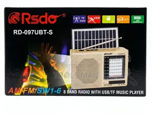 Rsdo Solar 8-Band Portable Radio - Bluetooth Usb Tf Card Mp3 Player.