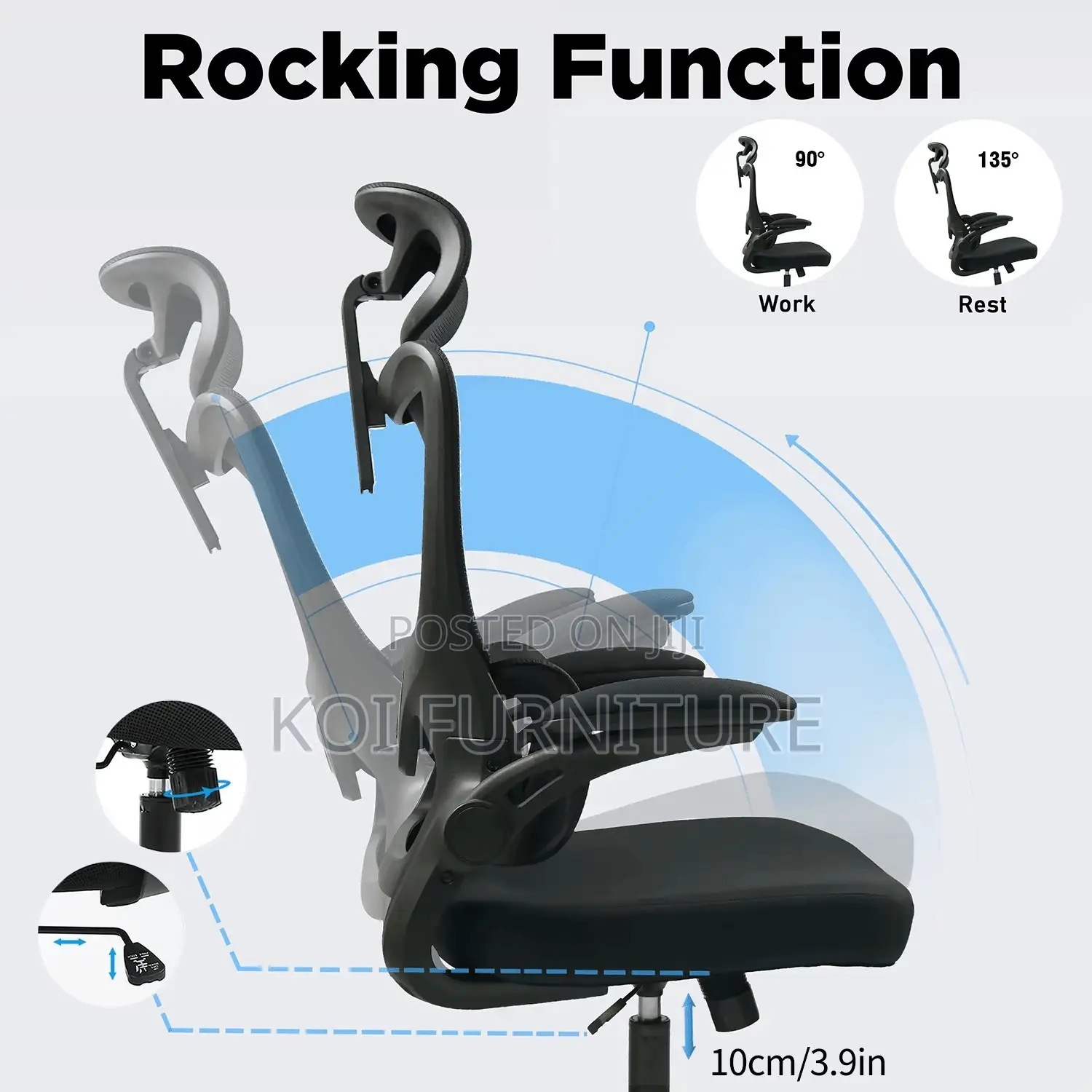 Office Chairs; Ergonomic High Back Full Mesh Office Chairs