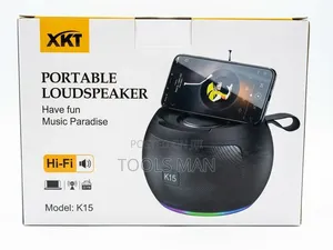 XKT Portable Bluetooth Speaker With Phone Holder Fm Radio.