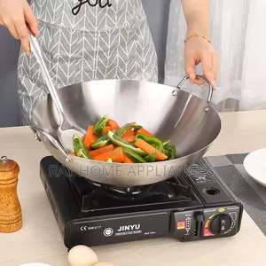 Thickened Heavy Gauge Aluminum 2 Sided-Handle Wok Frying Pan Size:34cm