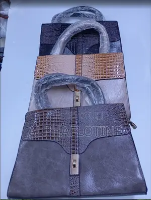 Elegant Dual Tone Shoulder Tote Bag for Women With Two Small Pouch