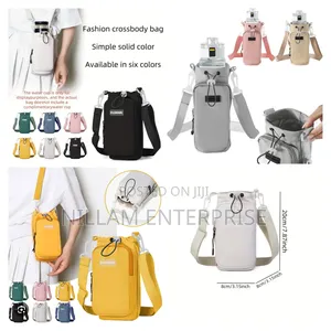 Water Bottle Draw String Bag Holder With Strap