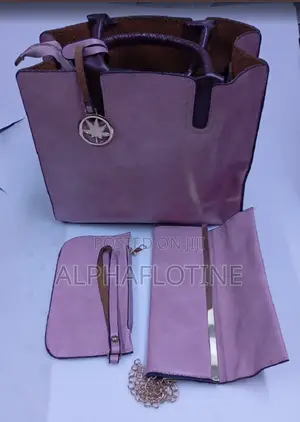 Women's 3-Piece Multi-Functional Handbag- Pink