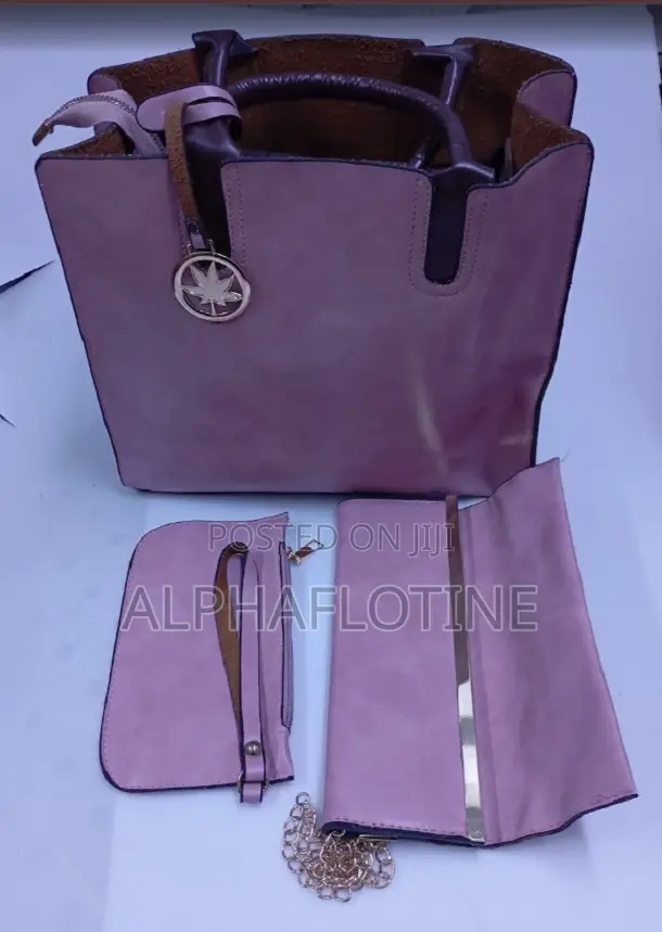 Women's 3-Piece Multi-Functional Handbag- Pink