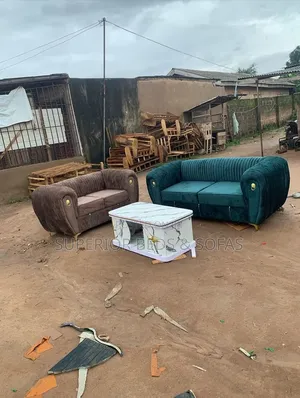 5 Seater Sofas in Teal Mauve + Table: