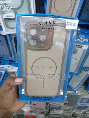 iPhone 16 Pro Max Clear and Tan Cover