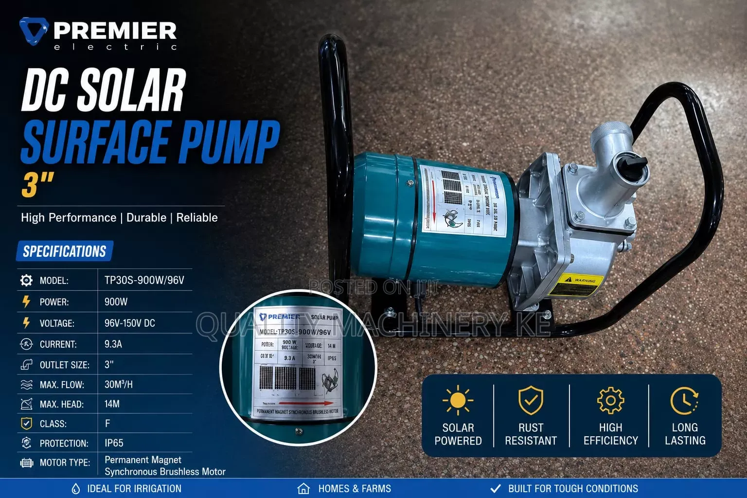 High-Performance Dc Solar Surface Pump 3"