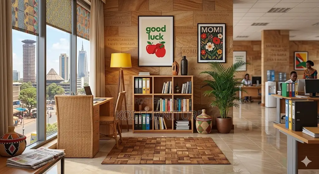 Wooden Home Office Bookshelves Storage Unit