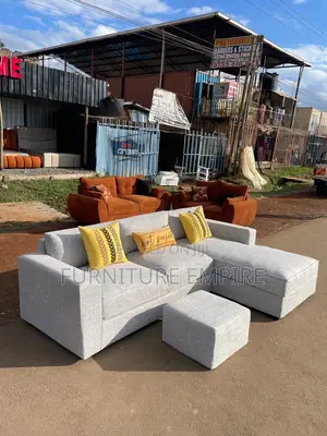 6 Seater L Seat Sofa With Footrest