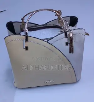 Darling Yellow and Cream Gold Faux Leather Shoulder Bag