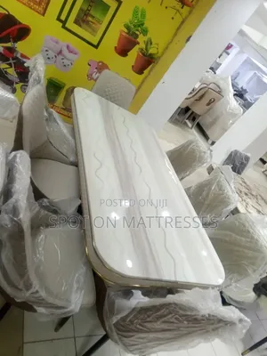Special Offer! 6-Seater Dining Set. Marble Top Table Leather Seats