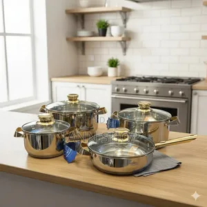 8 Pieces Stainless Steel Sufuria