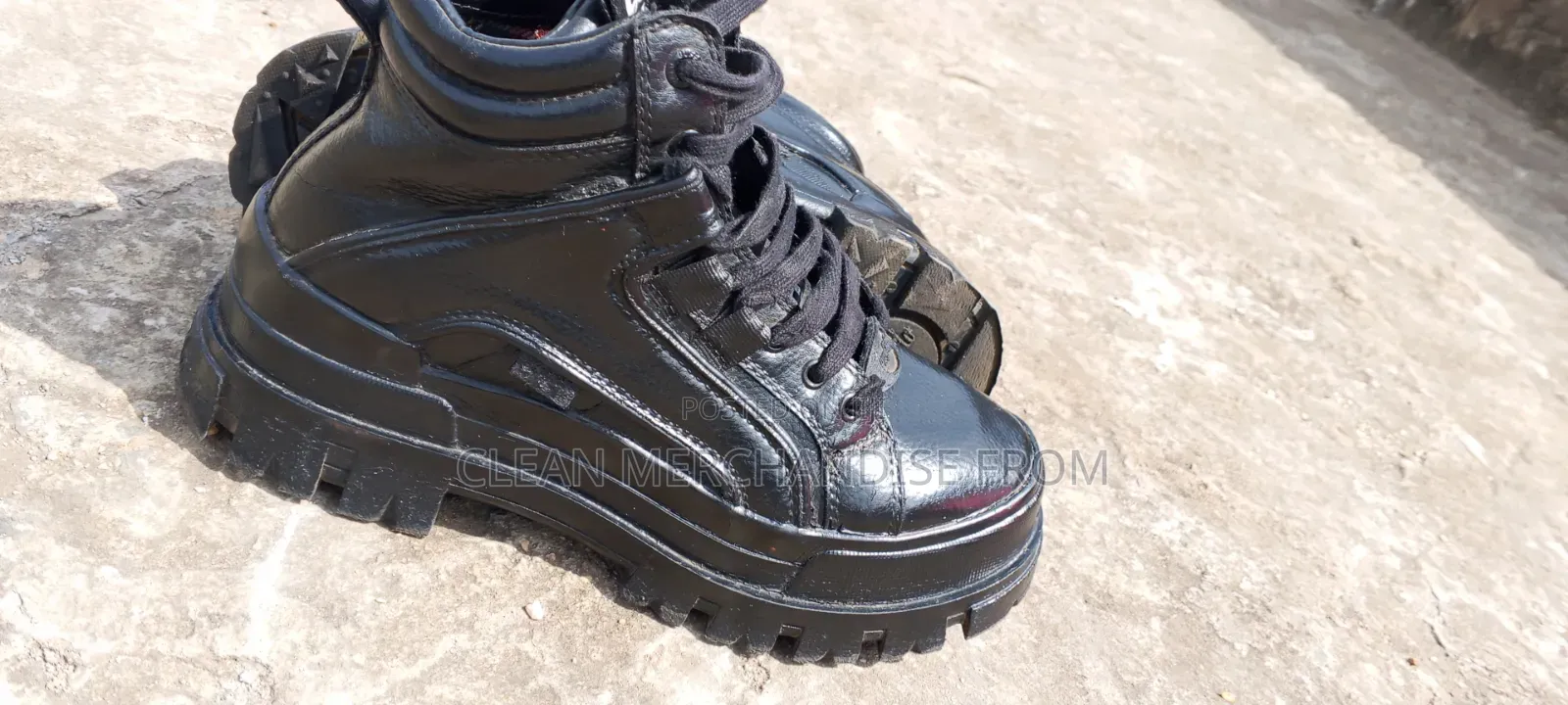 Black Chunky Platform Boots -Stylish Durable Casual Shoes