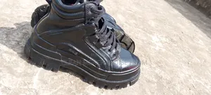 Black Chunky Platform Boots -Stylish Durable Casual Shoes