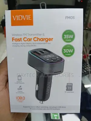 This Is a Vidvie Fm05 Car Charger and Wireless Fm Transmitter.