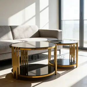 Coffee Table; Modern Nordic Silver Coffee Table