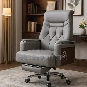 Gray Director's Leather Executive Seat.