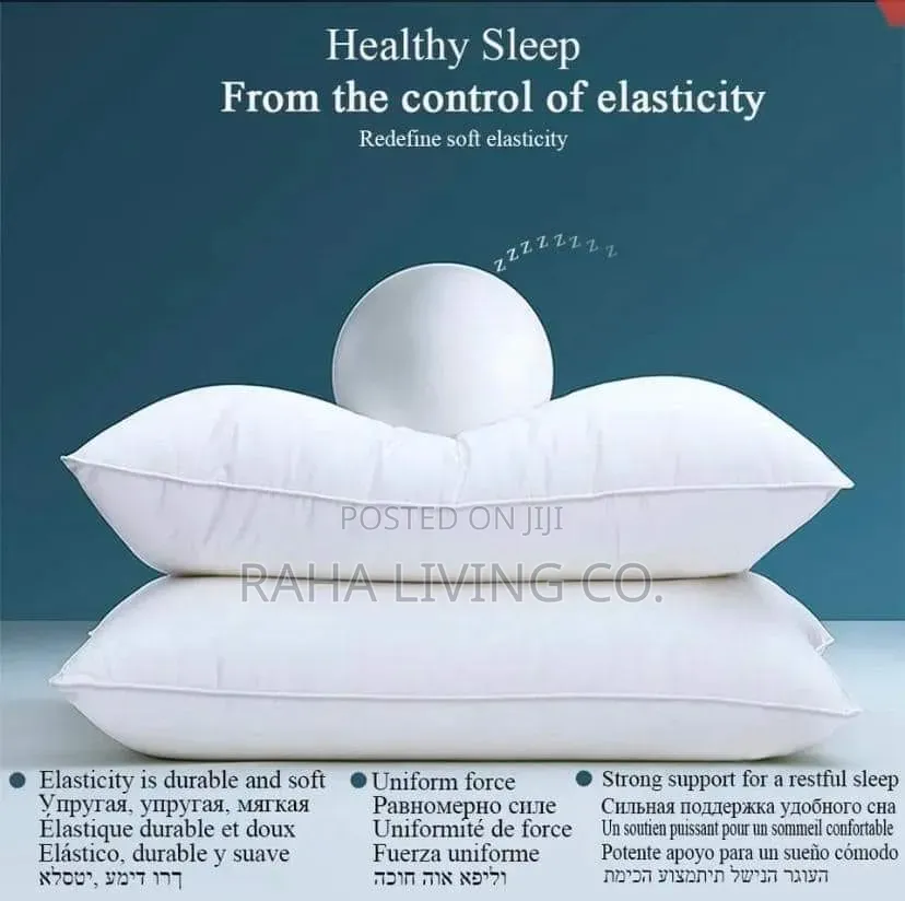 Plain White Hollow Fibre Bed Pillows | 1000gsm | Per Pair