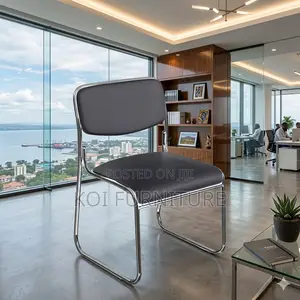 Office Chairs; Sled Based Chrome Office Chairs