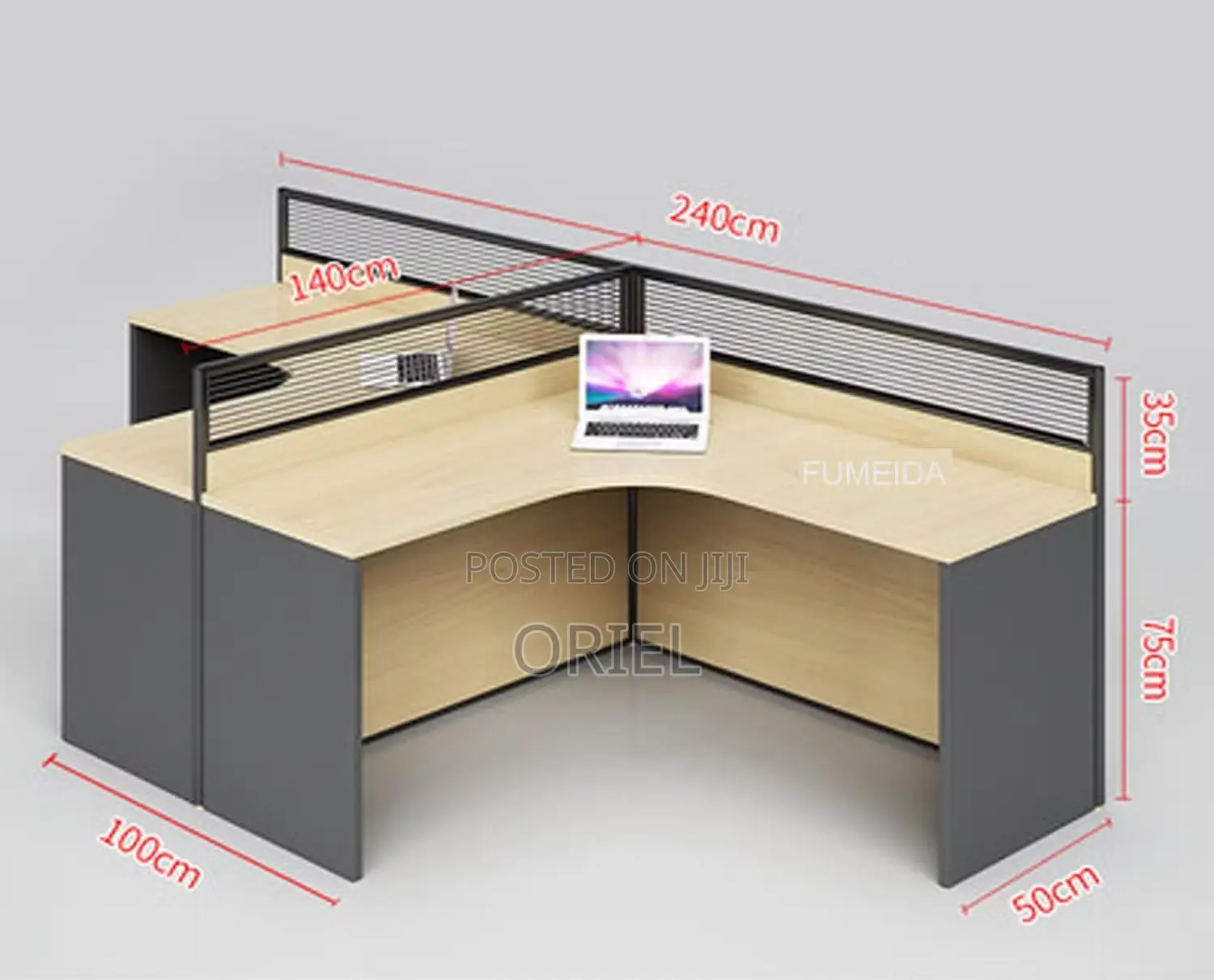 Office Workstation : 2-Way Curved Office Working Workstation