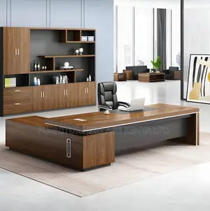 1.8m L-Shaped Wooden Office Desk With Drawers