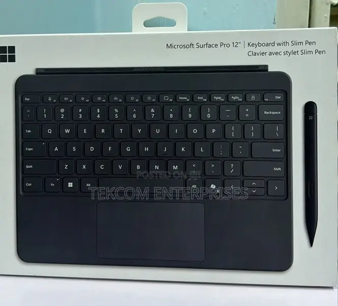 Microsoft Surface Pro Keyboard 12 With Pen, Backlit Black