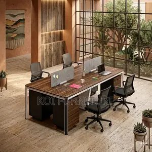 Office Workstation; Four Users Wooden Office Cyber Workstation