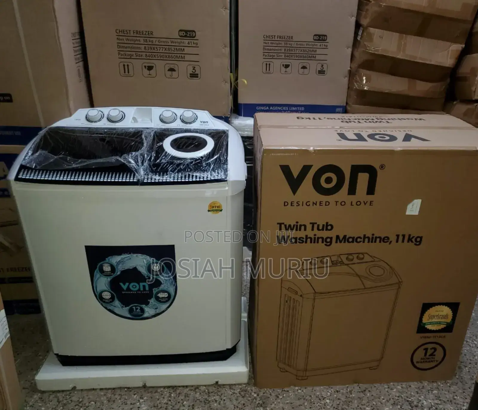 Von 11kgs Top Load Semi Automatic Washing Machine