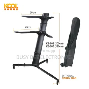 Black Aluminum Alloy Durable Double Keyboard Stand