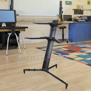 Black Aluminum Alloy Durable Double Keyboard Stand