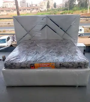 6 by 6 Chester Bed Geometric Padded Headboard