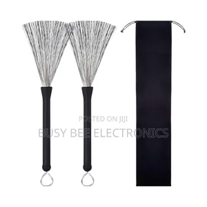 Comfortable Rubber Handles 1 Pair Retractable Wire Drum Brushes