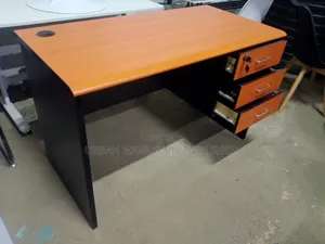 Office Secretarial Black Brown Office Desk