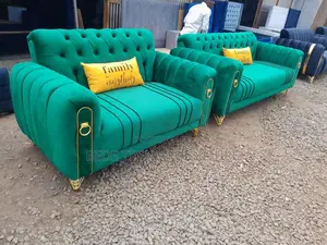 5 Seater 3, 2 Sofa Set Green Velvet Luxury