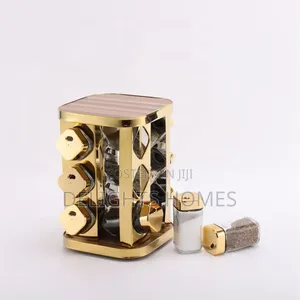 12 Marble Spice Rack With Wooden Top_jim