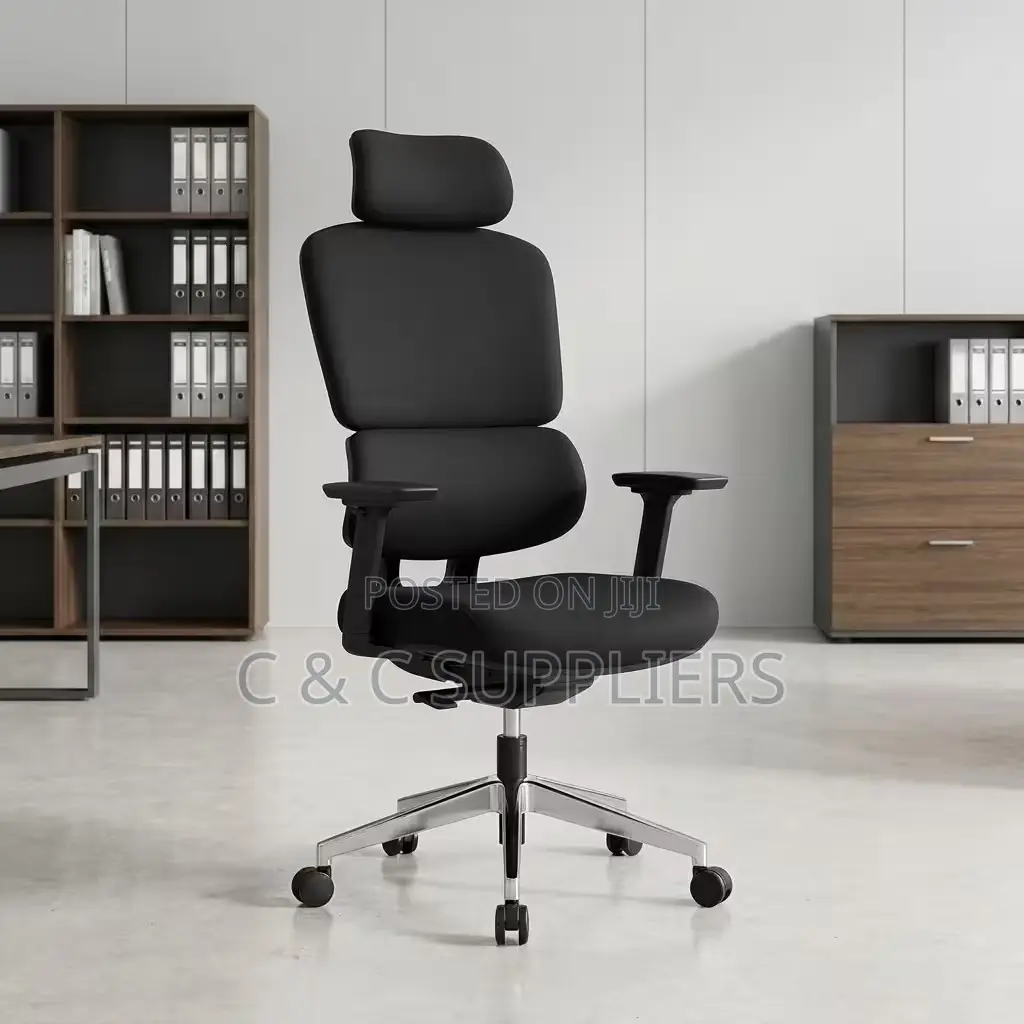 Black Fabric Orthopedic Office Chair