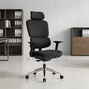 Black Fabric Orthopedic Office Chair