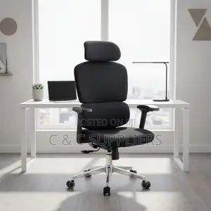 Black Fabric Orthopedic Office Chair