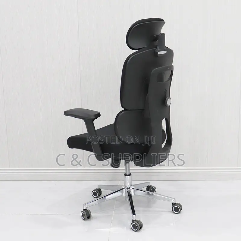 Black Fabric Orthopedic Office Chair