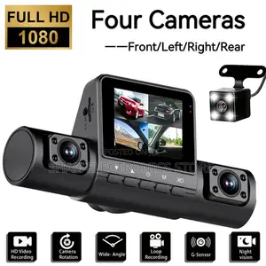 4lens Dash Camera With Wifi Front and Rear Inside Left Right, Dash Cam